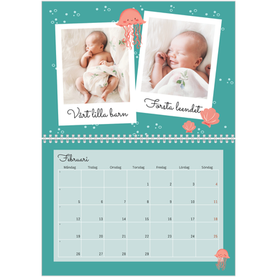 Fotokalender A3 Klassisk (30 x 40 cm) — Söta djur [Februari]