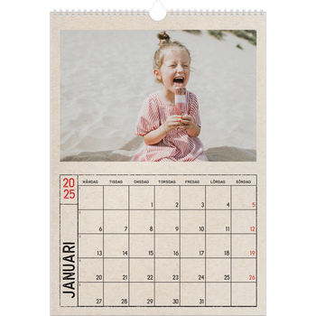 Fotokalender A3 Enkel — Kraftpapper med stämpeleffekt
