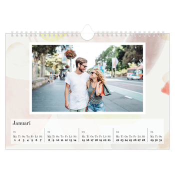 Fotokalender A4 Enkel — Akvarell former