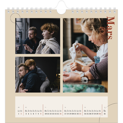 Årskalender kvadratisk — Asymmetrisk text [Mars]