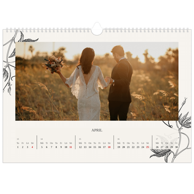 Fotokalender A3 Enkel — Bläck & murgröna [April]