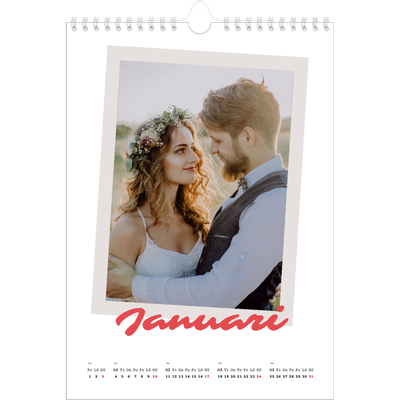 Fotokalender A4 Enkel (20 x 30 cm) — Signerad i karmosin [Januari]