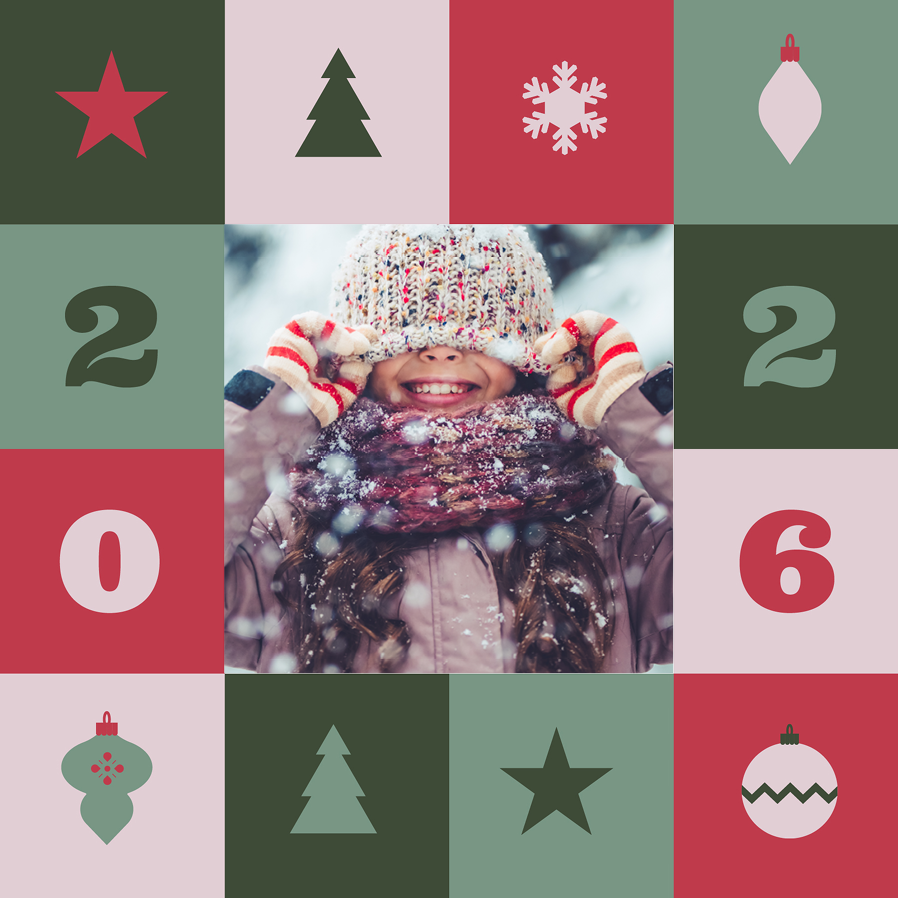 Fotokort — Nyårsrutmönster