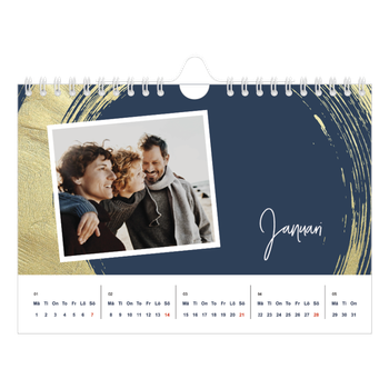 Fotokalender A5 Enkel — Gyllene penseldrag