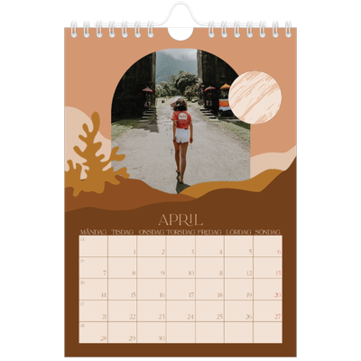 Fotokalender A5 Enkel — Neutrala berg [April]