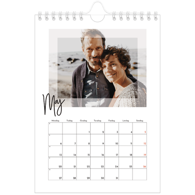 Fotokalender A5 Enkel — Transparent ram [omslag]