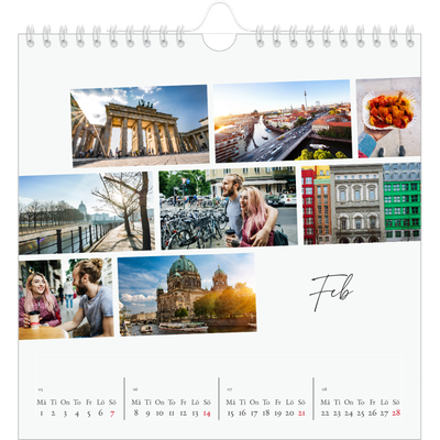 Årskalender kvadratisk — Stadssemester (vit) [Februari]