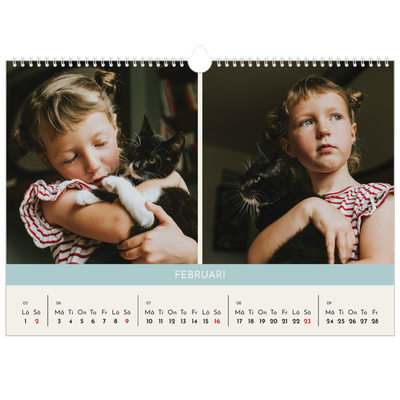 Fotokalender A3 Enkel — Pastellkapitel [Februari]