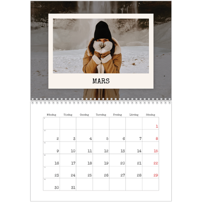 Fotokalender A3 Klassisk (30 x 40 cm) — Porträttredigeringen [Mars]