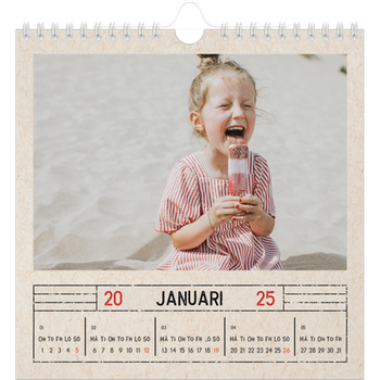 Fotokalender Kvadratisk — Kraftpapper med stämpeleffekt