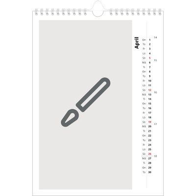 Fotokalender A4 Enkel (20 x 30 cm) — Designa din egna fotoprodukt [April]