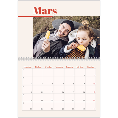 Fotokalender A3 Klassisk (30 x 40 cm) — 90-talets nostalgi [Mars]
