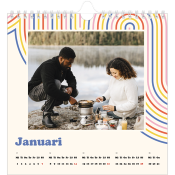 Fotokalender Kvadratisk — Retro ränder