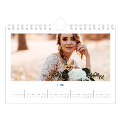 Fotokalender A5 Enkel — Koboltklassiker [April]