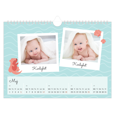 Fotokalender A4 Enkel — Söta djur [omslag]