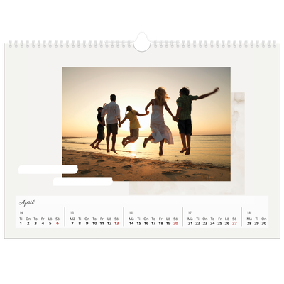 Fotokalender A3 Enkel — Pastell färger [April]