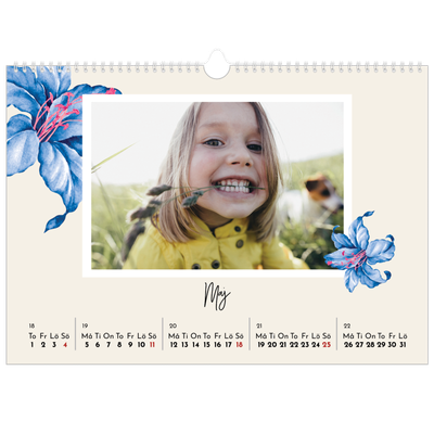 Fotokalender A3 Enkel — Målade blommor [omslag]