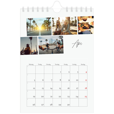 Fotokalender A5 Enkel — Stadssemester (vit) [April]
