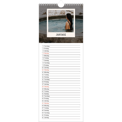Fotokalender Smal  — Porträttredigeringen [Januari]