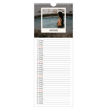 Fotokalender Smal (15x40cm) — Porträttredigeringen