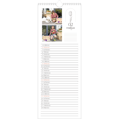 Fotokalender Smal  — Enkel botanisk [Februari]