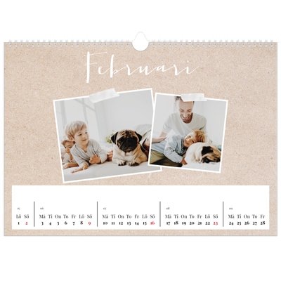 Fotokalender A3 Enkel — Scrapbook kalender [Februari]