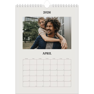 Fotokalender A4 Enkel (20 x 30 cm) — Simpel och modernt [April]