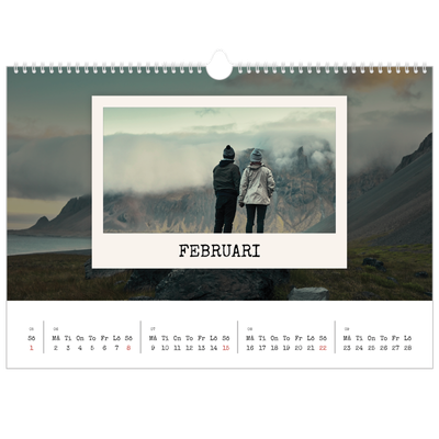 Fotokalender A3 Enkel — Porträttredigeringen [Februari]