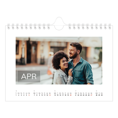 Fotokalender A5 Enkel — Stor dato [April]