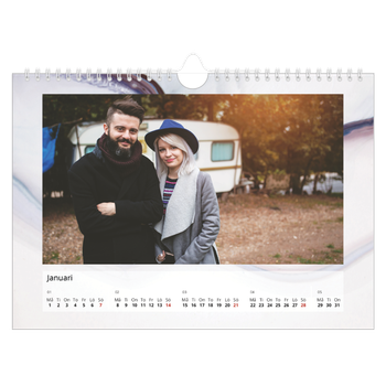 Fotokalender A4 Enkel — Marmorpapper