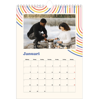 Fotokalender A4 Enkel — Retro ränder