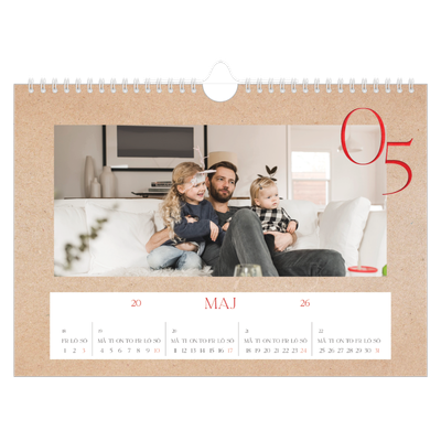 Fotokalender A4 Enkel — Röda detaljer [omslag]