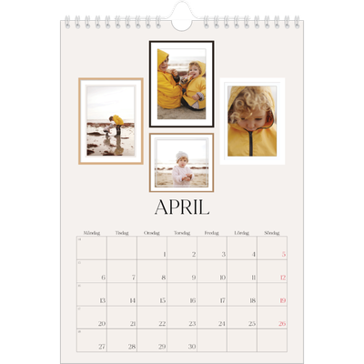Fotokalender A4 Enkel (20 x 30 cm) — Bildvägg [April]