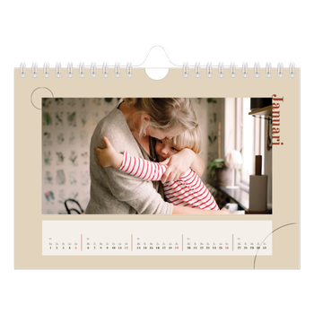 Fotokalender A5 Enkel — Asymmetrisk text