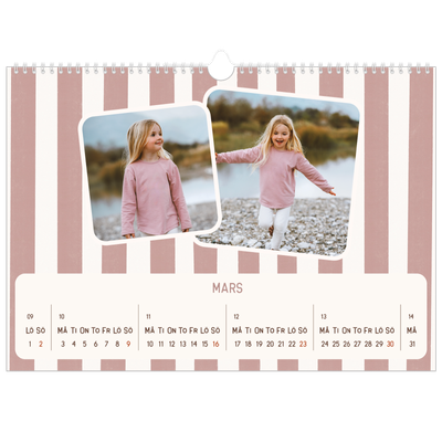 Fotokalender A3 Enkel — Retro mönster [Mars]