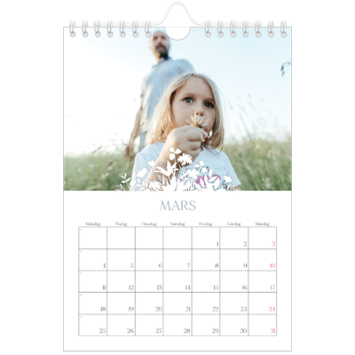 Fotokalender A5 Enkel — Blommotiv [Mars]