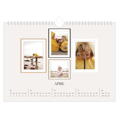Fotokalender A4 Enkel — Bildvägg [April]