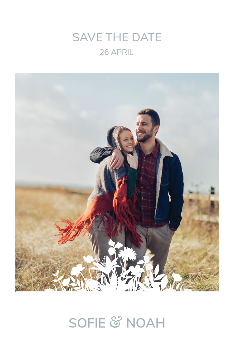 Save the date — Blommotiv