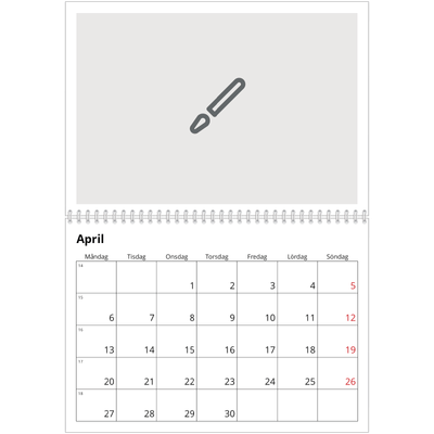 Fotokalender A3 Klassisk (30 x 40 cm) — Designa din egna fotoprodukt [April]
