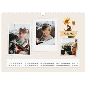 Fotokalender A3 Enkel — Retro scrapbooking