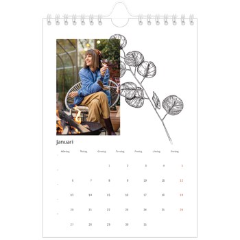 Fotokalender A5 Enkel — Blommateckningar