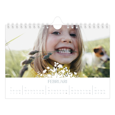 Fotokalender A5 Enkel — Blommotiv [Februari]