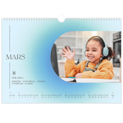 Fotokalender A3 Enkel — Stjärnteckens färger [Mars]