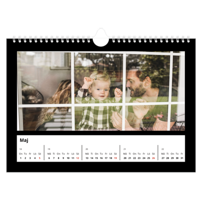Fotokalender A4 Enkel — Svart ram [omslag]