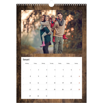Fotokalender A4 Enkel — Paneler i trä