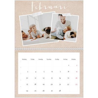 Fotokalender A3 Klassisk (30 x 40 cm) — Scrapbook kalender [Februari]