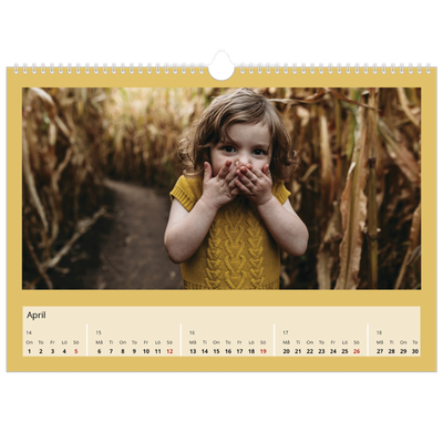 Fotokalender A3 Enkel — Kalender i jordtoner [April]