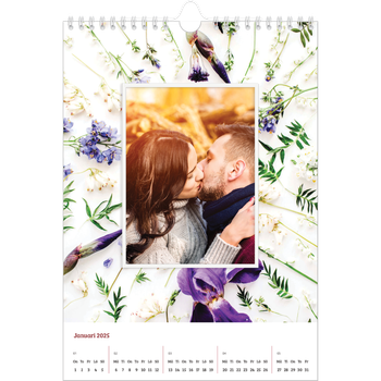 Fotokalender A4 Enkel — Blomma bakgrund