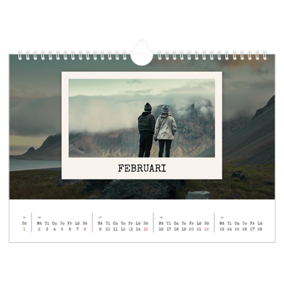Fotokalender A4 Enkel — Porträttredigeringen [Februari]