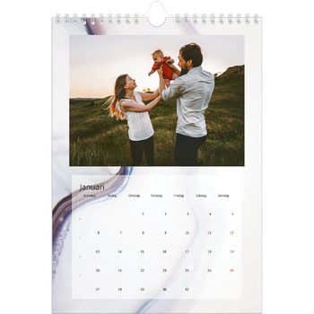 Fotokalender A4 Enkel — Marmorpapper